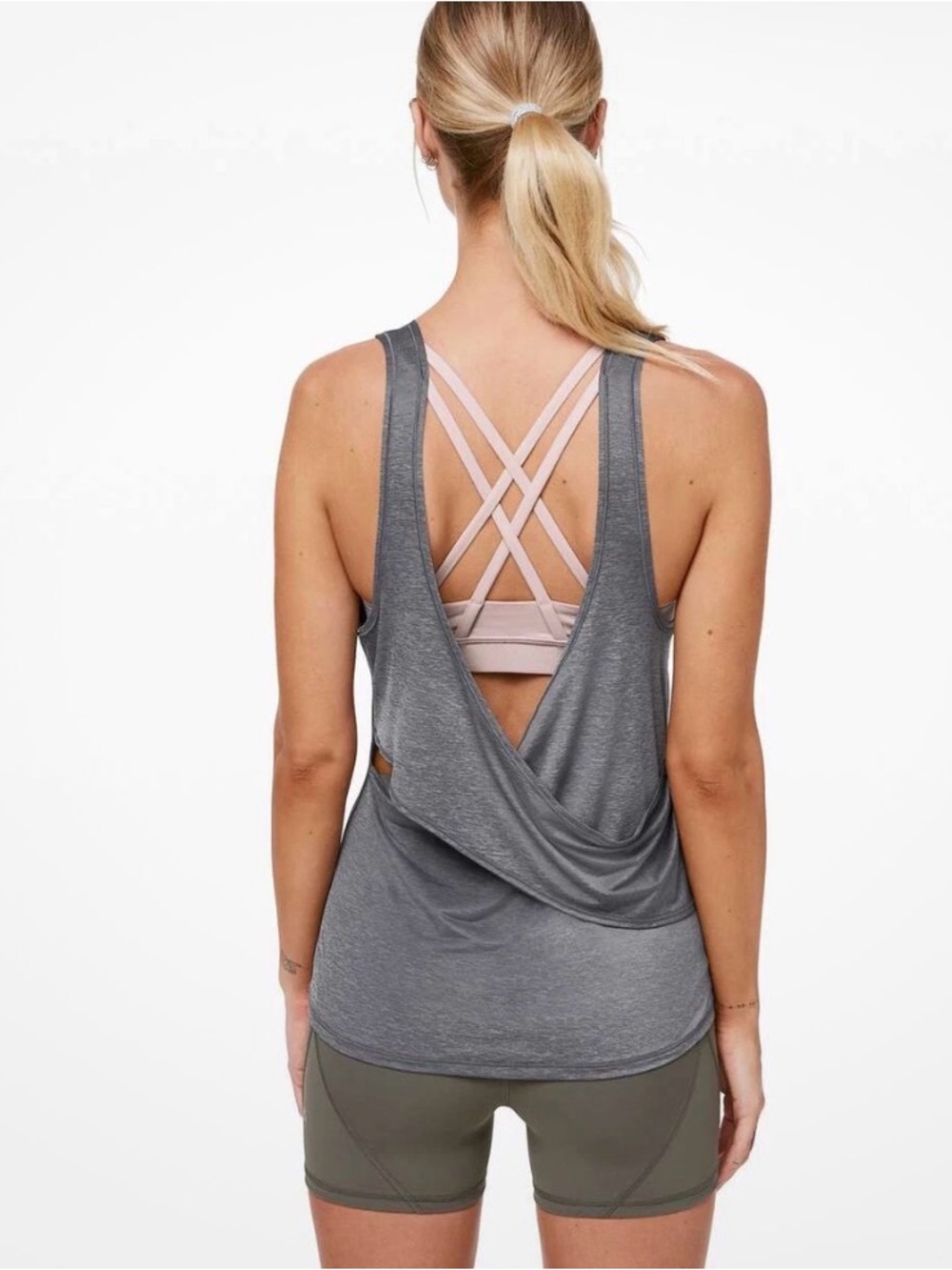 Lululemon Slay The Studio 2-In-1 Tank | solar grey / muse sz 8